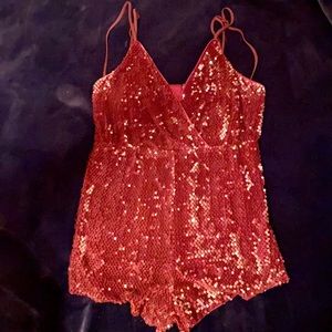 Red sequin romper ✨